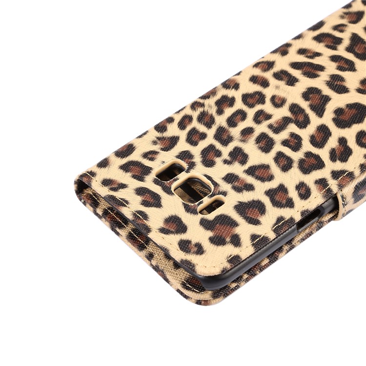 Leopard Pattern Leather Magnetic Wallet Shell for Samsung Galaxy S8 Plus G955 - Gold-7