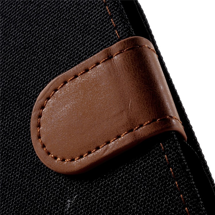 England Style Jean Cloth Leather Card Holder Smartphone Case for Samsung Galaxy S8 Plus G955 - Black-8