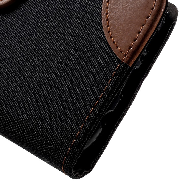 England Style Jean Cloth Leather Card Holder Smartphone Case for Samsung Galaxy S8 Plus G955 - Black-9