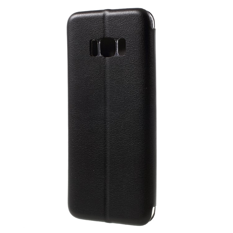 Magnetic Flip Leather Card Holder Stand Case for Samsung Galaxy S8 Plus - Black-2
