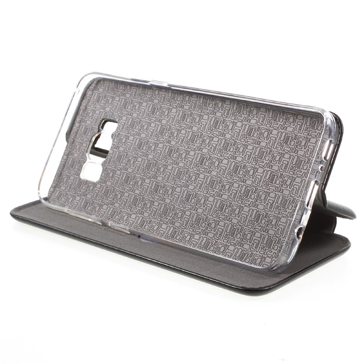 Magnetic Flip Leather Card Holder Stand Case for Samsung Galaxy S8 Plus - Black-4