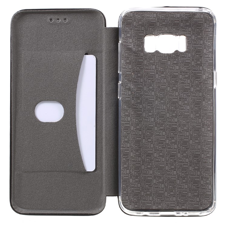 Magnetic Flip Leather Card Holder Stand Case for Samsung Galaxy S8 Plus - Black-6