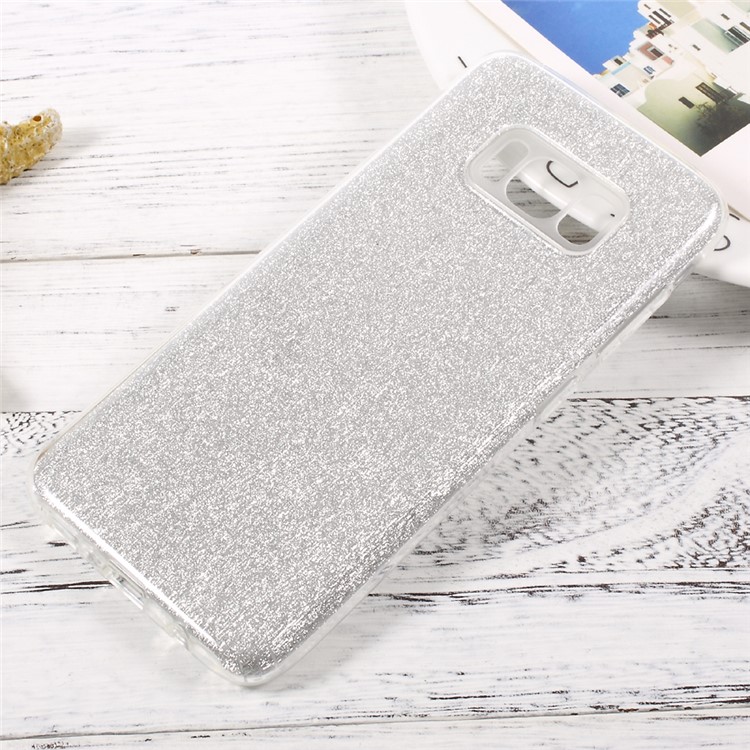 Glittery Paper TPU + PC Hybrid Phone Case for Samsung Galaxy S8 - Silver-1