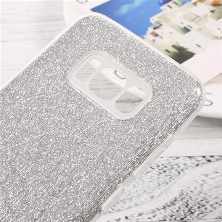Glittery Paper TPU + PC Hybrid Phone Case for Samsung Galaxy S8 - Silver-5