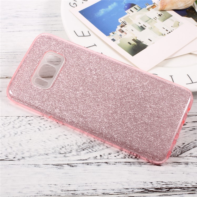 Hybrid glittery Papier TPU + PC Abdeckung für Samsung Galaxy S8 Plus G955 - Pink-3