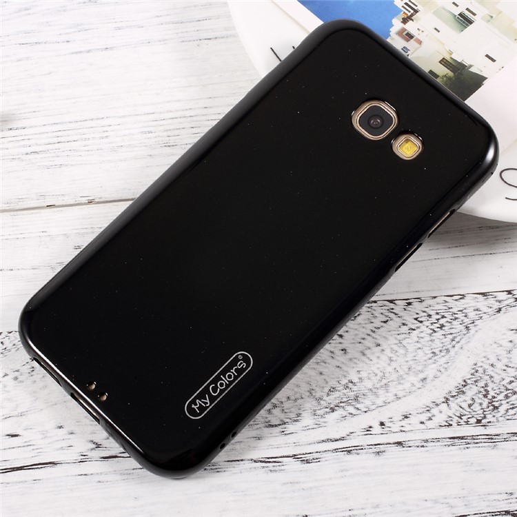 For Samsung Galaxy A5 (2017) Flash Powder Glossy Soft TPU Cell Phone Case - Black-1