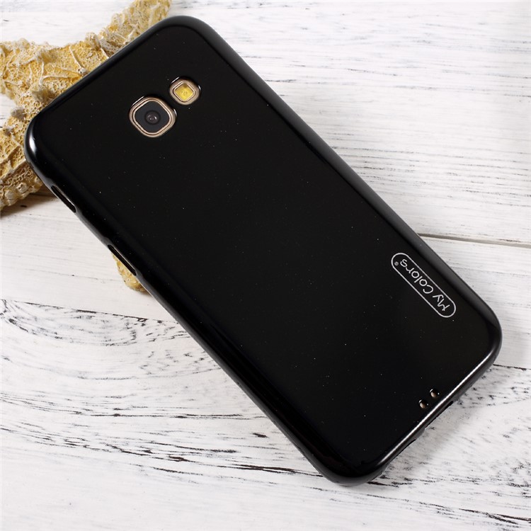 For Samsung Galaxy A5 (2017) Flash Powder Glossy Soft TPU Cell Phone Case - Black-3