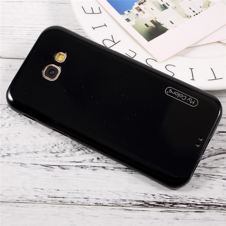 For Samsung Galaxy A5 (2017) Flash Powder Glossy Soft TPU Cell Phone Case - Black-4