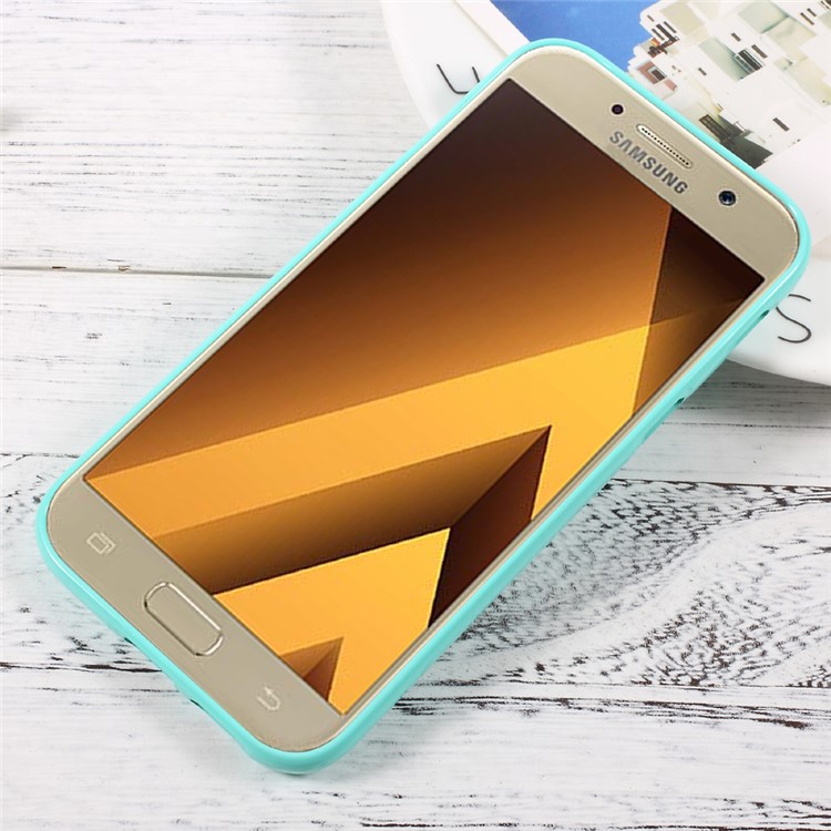 Flash Powder Glossy Soft TPU Protector Phone Case for Samsung Galaxy A5 (2017) - Cyan-2