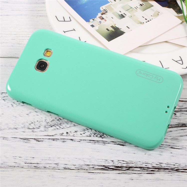 Flash Powder Glossy Soft TPU Protector Phone Case for Samsung Galaxy A5 (2017) - Cyan-4