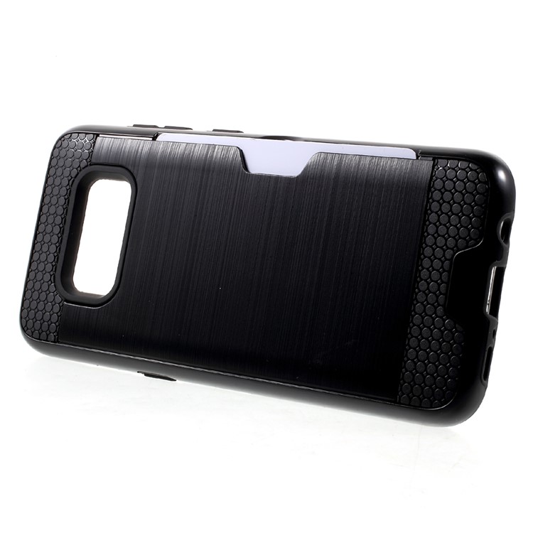 Brushed PC + TPU Hybrid Case with Card Slot for Samsung Galaxy S8 Plus SM-G955 - Black-2