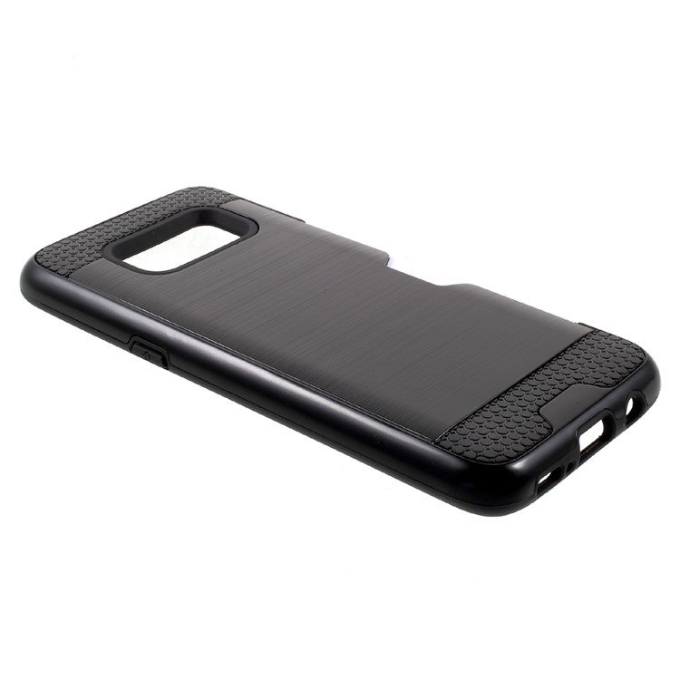 Brushed PC + TPU Hybrid Case with Card Slot for Samsung Galaxy S8 Plus SM-G955 - Black-3
