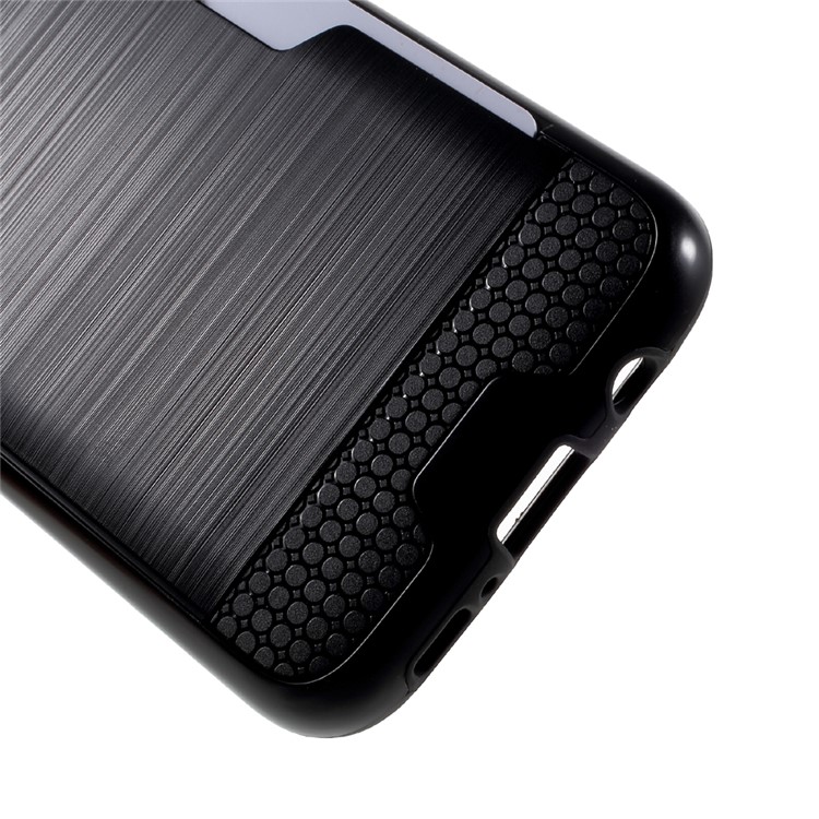 Brushed PC + TPU Hybrid Case with Card Slot for Samsung Galaxy S8 Plus SM-G955 - Black-4