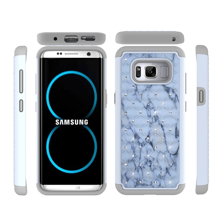 Starry Sky Rhinestone Patterned PC + Silicone Combo Case for Samsung Galaxy S8 G950 - Marble Pattern-1