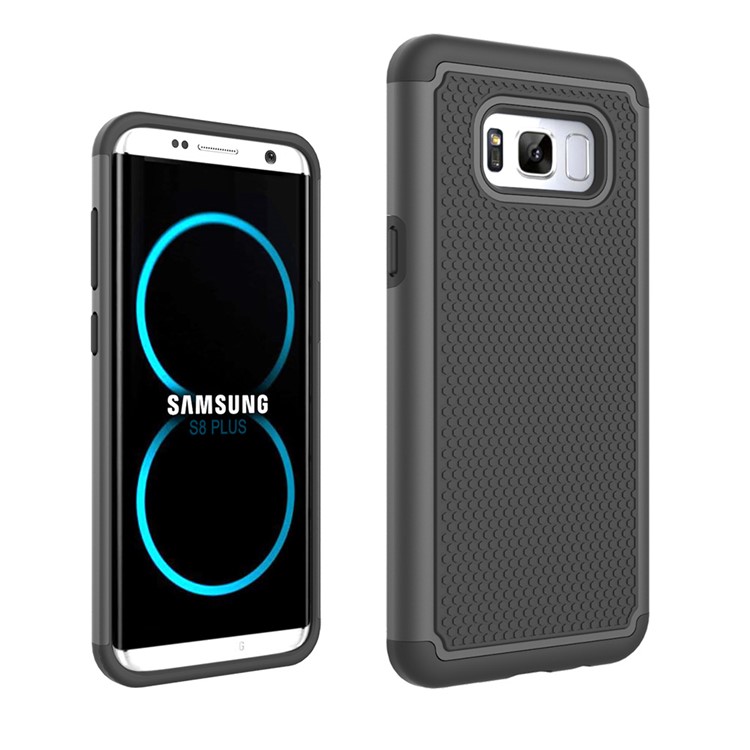 Football Grain PC Silicone Hybrid Case for Samsung Galaxy S8 Plus - Black-1