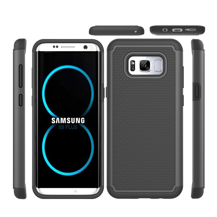 Football Grain PC Silicone Hybrid Case for Samsung Galaxy S8 Plus - Black-5