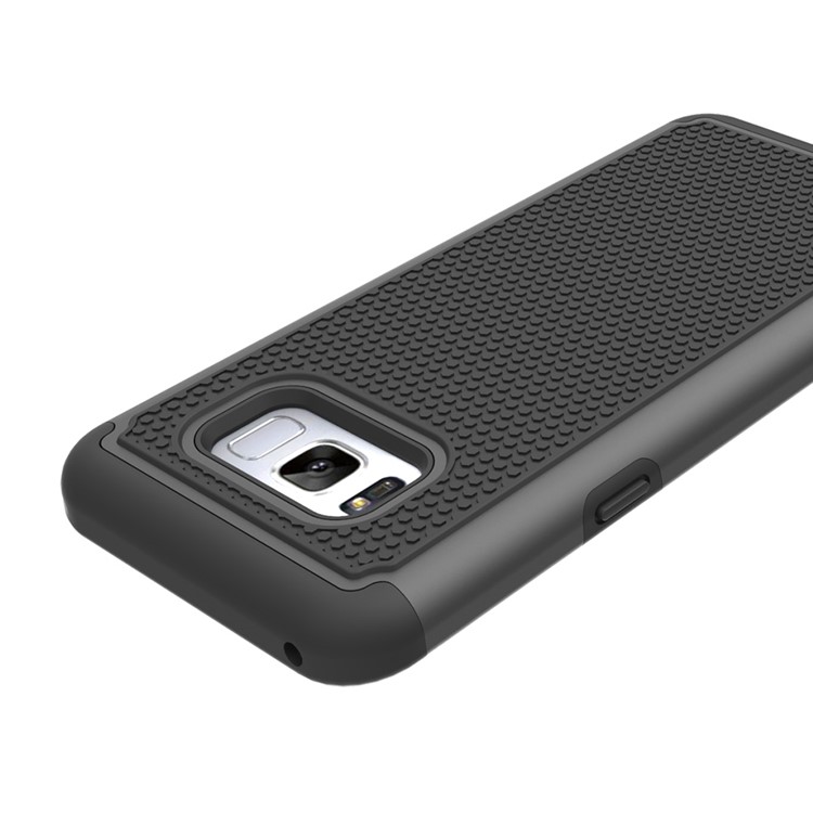 Football Grain Hybrid PC + Silicone Phone Case for Samsung Galaxy S8 - Black-3
