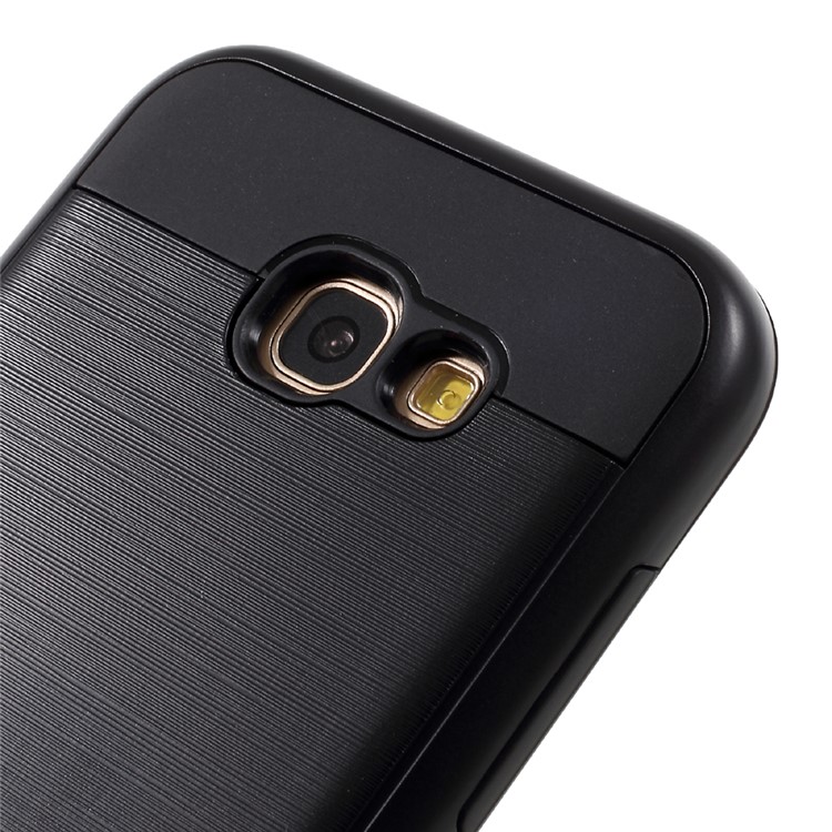 2-in-1 Brushed PC + TPU Drop-proof Back Case for Samsung Galaxy A5 (2017) - Black-4
