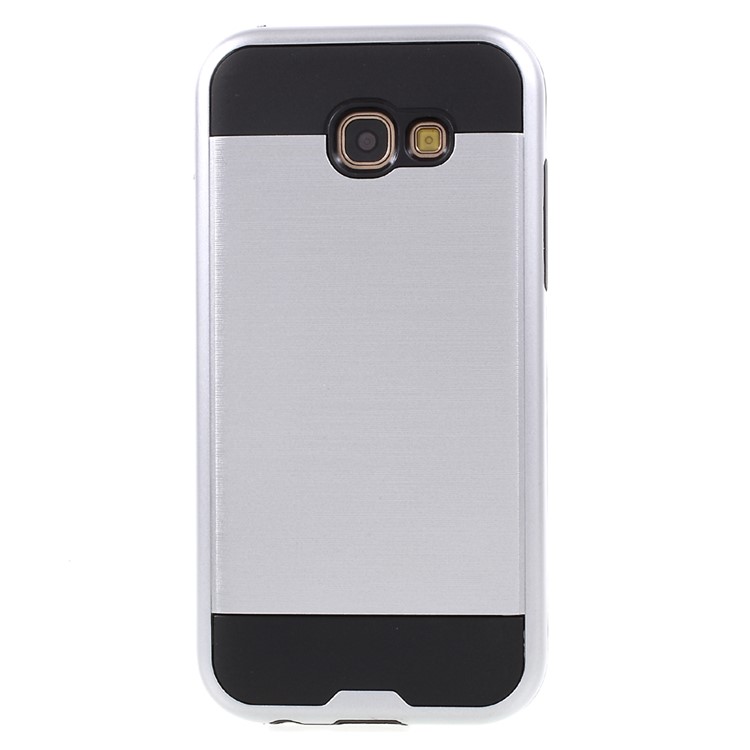 

For Samsung Galaxy A5 (2017) 2-in-1 Brushed PC + TPU Back Cover Phone Accessory - Silver, Galaxy A5 (2017)