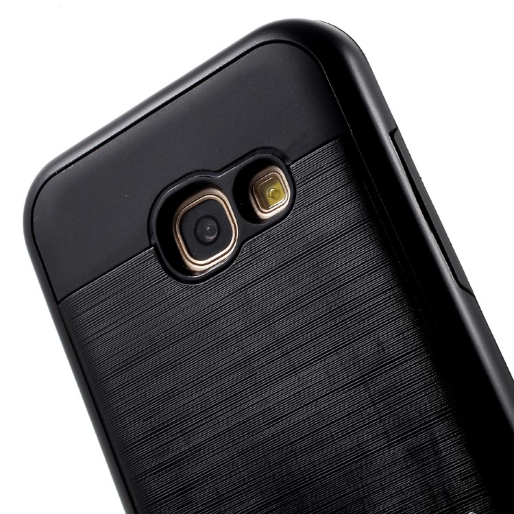 Brushed PC + TPU Hybrid Case for Samsung Galaxy A3 (2017) - Black-4