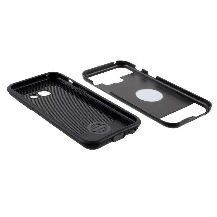 Brushed PC + TPU Hybrid Case for Samsung Galaxy A3 (2017) - Black-7
