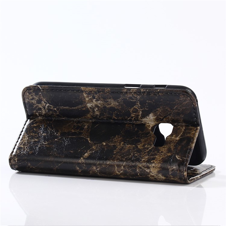 For Samsung Galaxy A3 (2017) Marble Pattern Stand Wallet Leather Mobile Case - Black-4