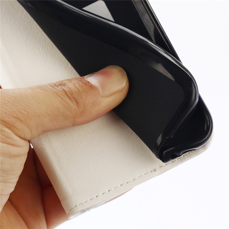 Marble Pattern Leather Wallet Stand Mobile Phone Cover for Samsung Galaxy A3 (2017) - White-11