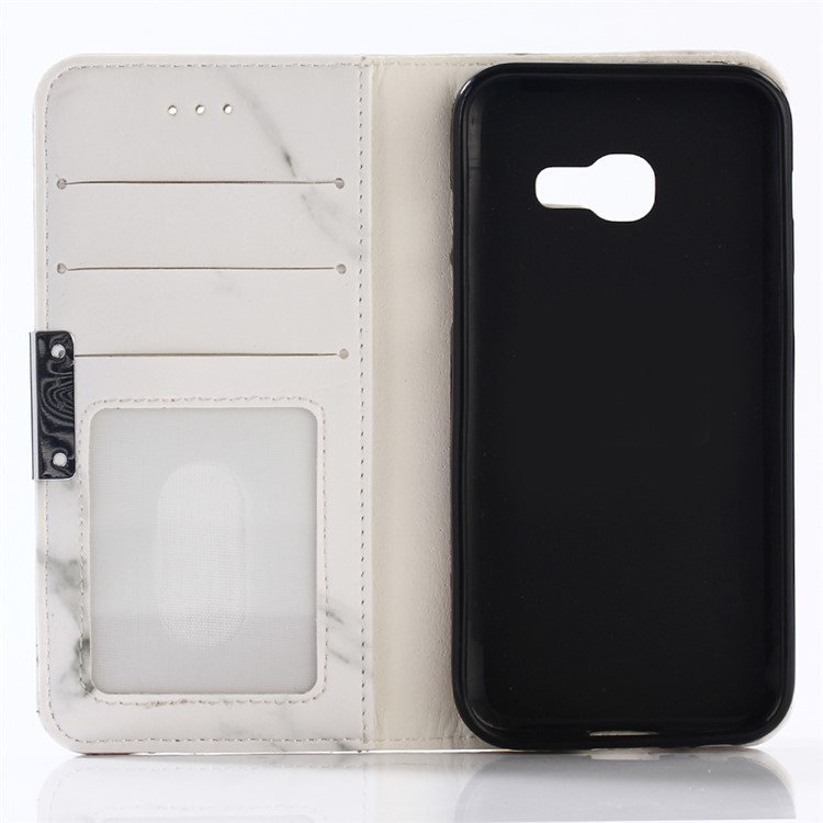 Marble Pattern Leather Wallet Stand Mobile Phone Cover for Samsung Galaxy A3 (2017) - White-3
