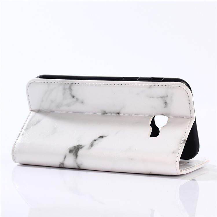 Marble Pattern Leather Wallet Stand Mobile Phone Cover for Samsung Galaxy A3 (2017) - White-4