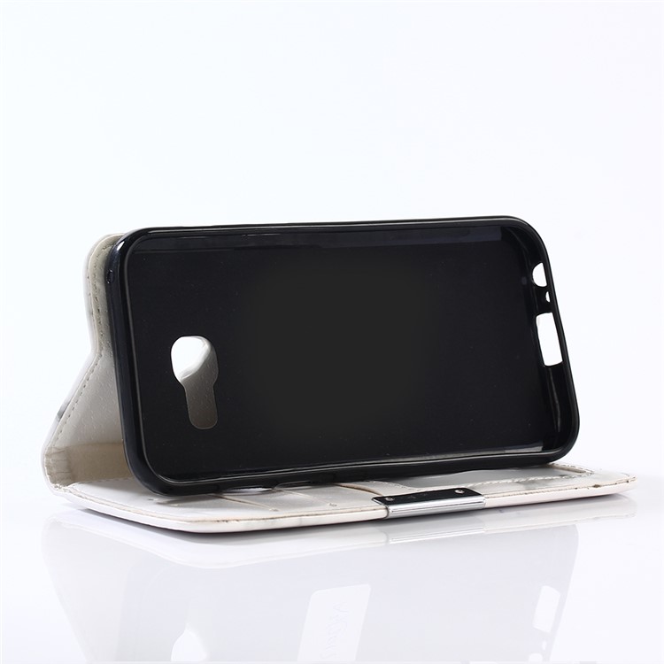 Marble Pattern Leather Wallet Stand Mobile Phone Cover for Samsung Galaxy A3 (2017) - White-5