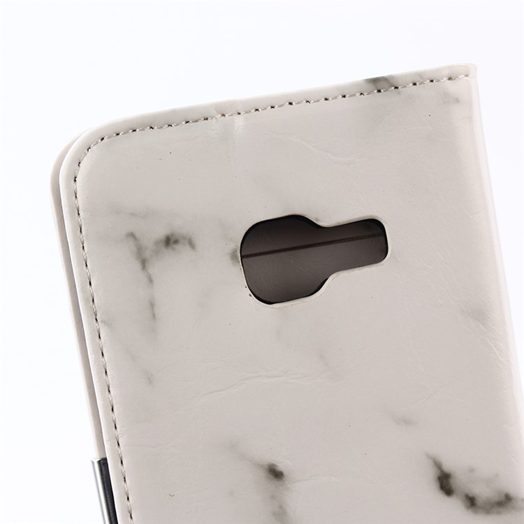 Marble Pattern Leather Wallet Stand Mobile Phone Cover for Samsung Galaxy A3 (2017) - White-9