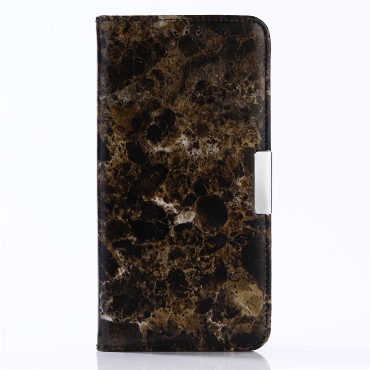 For Samsung Galaxy A7 (2017) Marble Pattern Stand Wallet Leather Cell Phone Case - Black-1