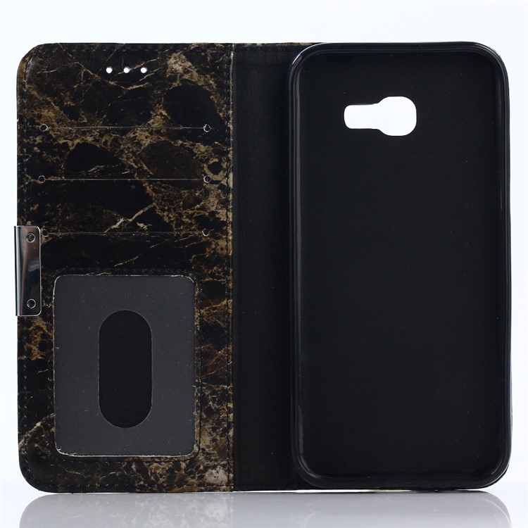 For Samsung Galaxy A5 (2017) Marble Pattern Stand Wallet Leather Protective Case - Black-3