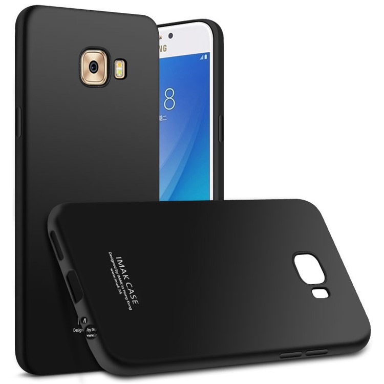 IMAK TPU Gel Case with Anti-explosion Screen Film for Samsung Galaxy C5 Pro - Metal Black-1