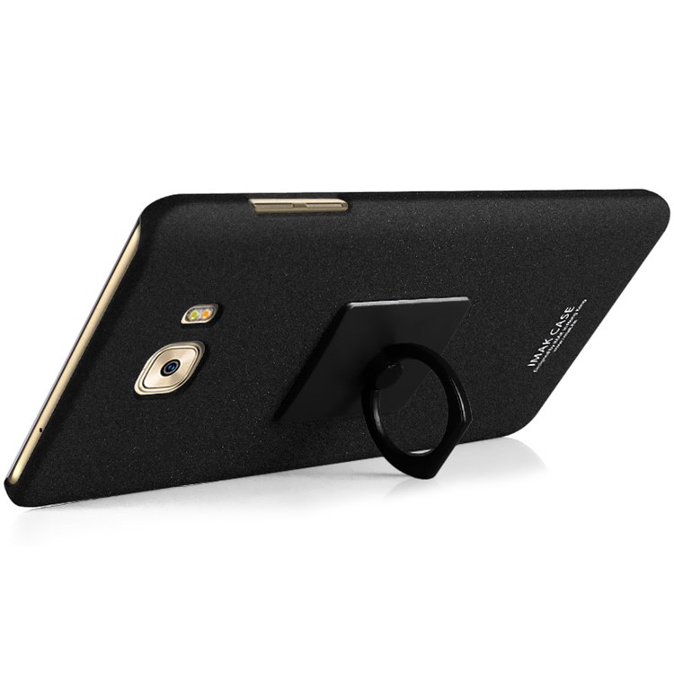 IMAK Cowboy Shell Matte PC Back Case with Ring Stand for Samsung Galaxy C7 Pro - Black-3