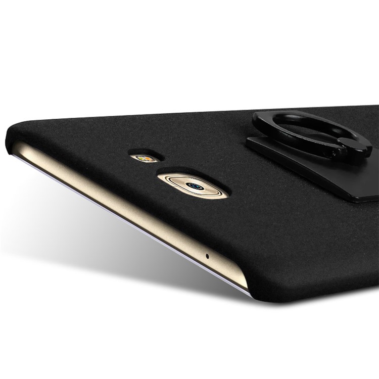 IMAK Cowboy Shell Matte PC Back Case with Ring Stand for Samsung Galaxy C7 Pro - Black-5