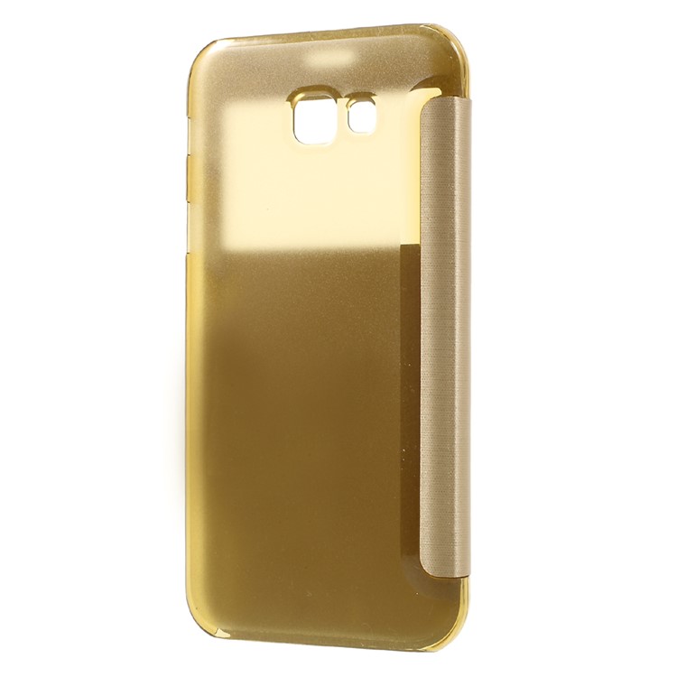 View Window Flip Leather Case Accessory for Samsung Galaxy A7 (2017) SM-A720F - Gold-3