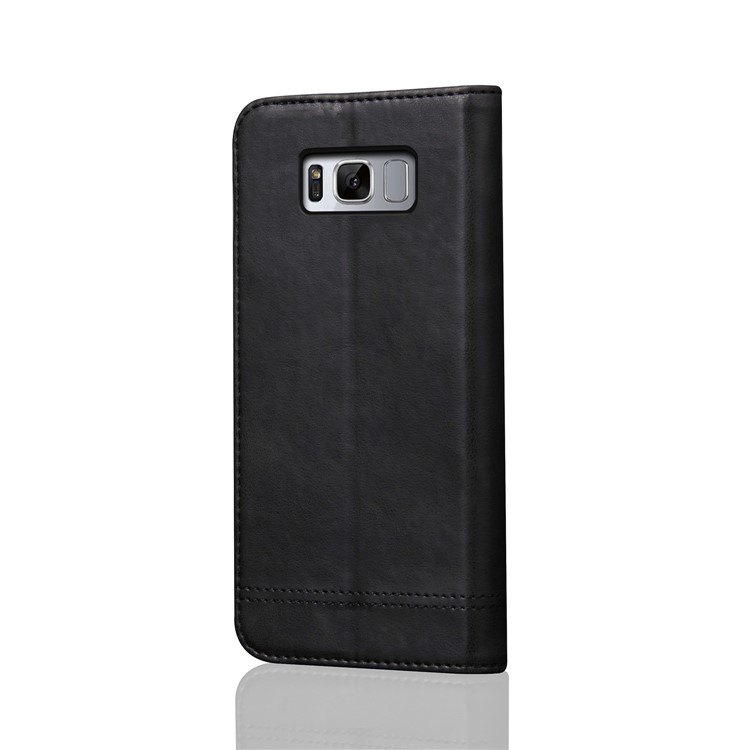 Vintage Crazy Horse Leder Brieftasche Tasche für Samsung Galaxy S8 - Black-2