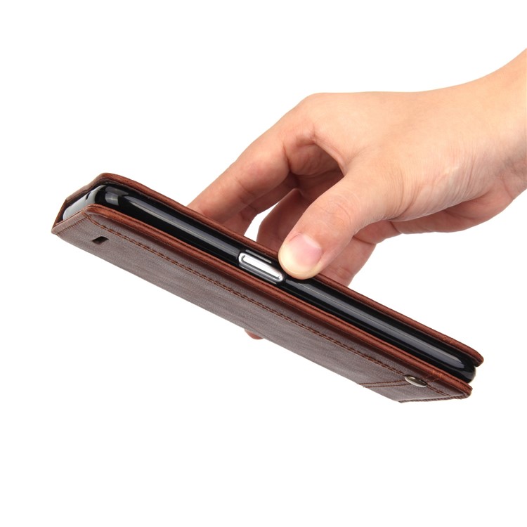Vintage Crazy Horse Leather Magnetic Wallet Shell for Samsung Galaxy S8 - Brown-11