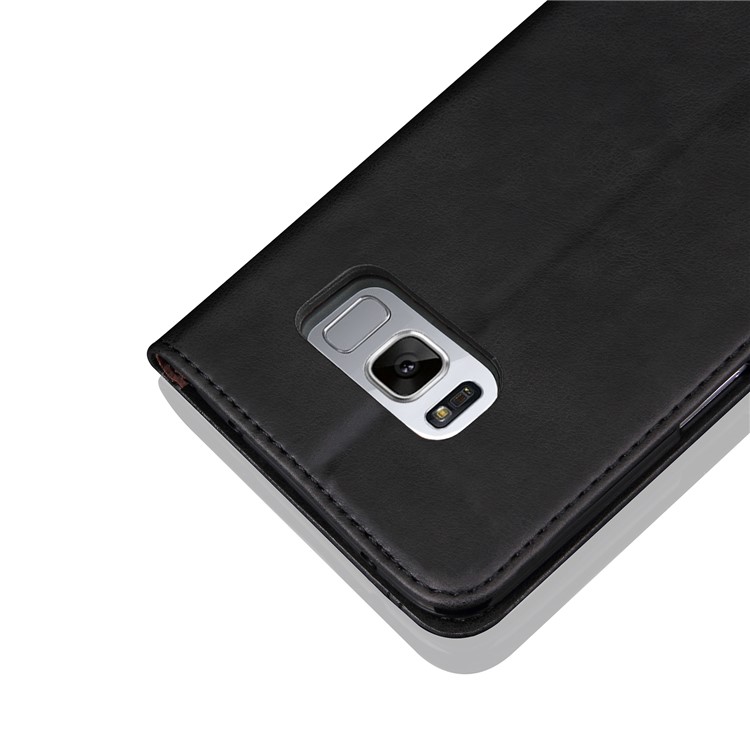 Vintage Crazy Horse Leather Wallet Case for Samsung Galaxy S8 Plus G955 - Black-3