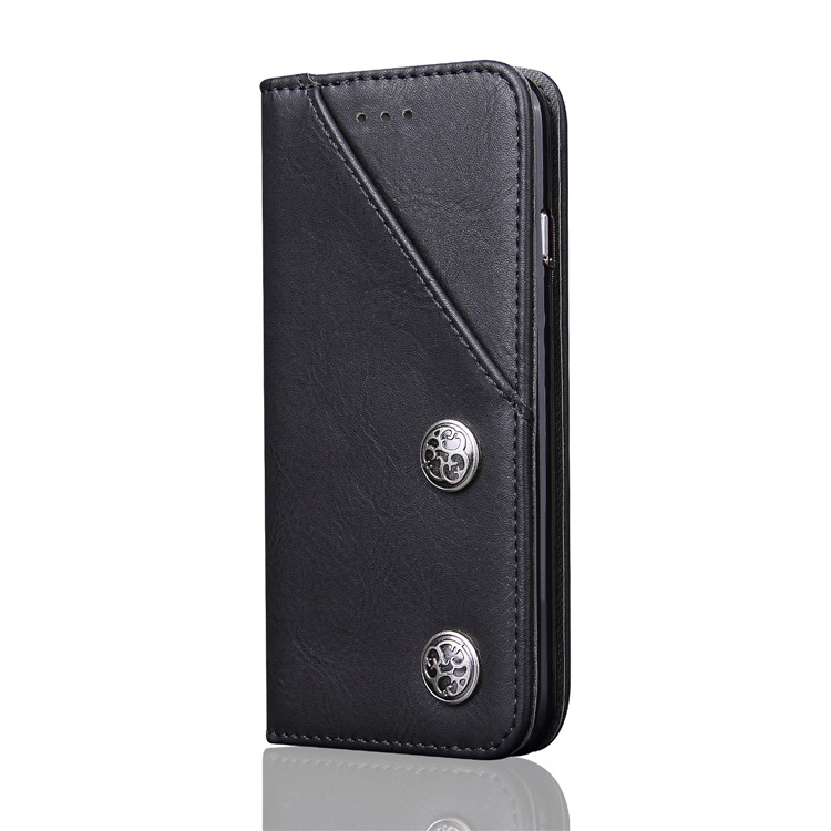 Vintage Flip Stand Leather Cell Phone Case for Samsung Galaxy S8 Plus G955 with Card Slots - Black-1