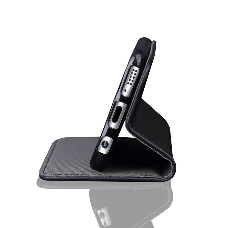 Vintage Flip Stand Leather Cell Phone Case for Samsung Galaxy S8 Plus G955 with Card Slots - Black-6