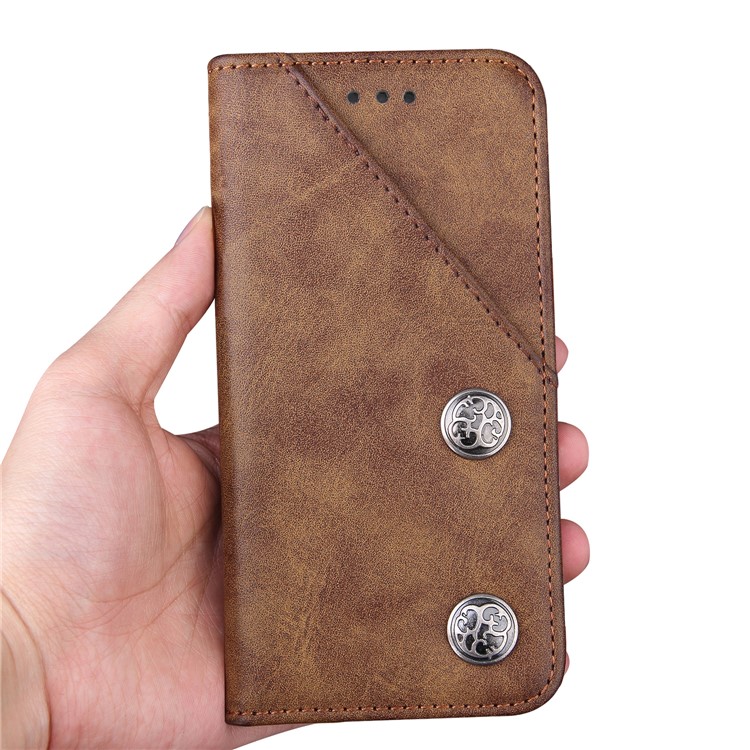 For Samsung Galaxy S8 G950 Bronze Grain Auto-absorbed Leather Mobile Case with Card Slots - Brown-5