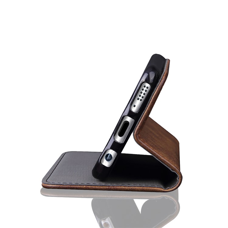 For Samsung Galaxy S8 G950 Bronze Grain Auto-absorbed Leather Mobile Case with Card Slots - Brown-7