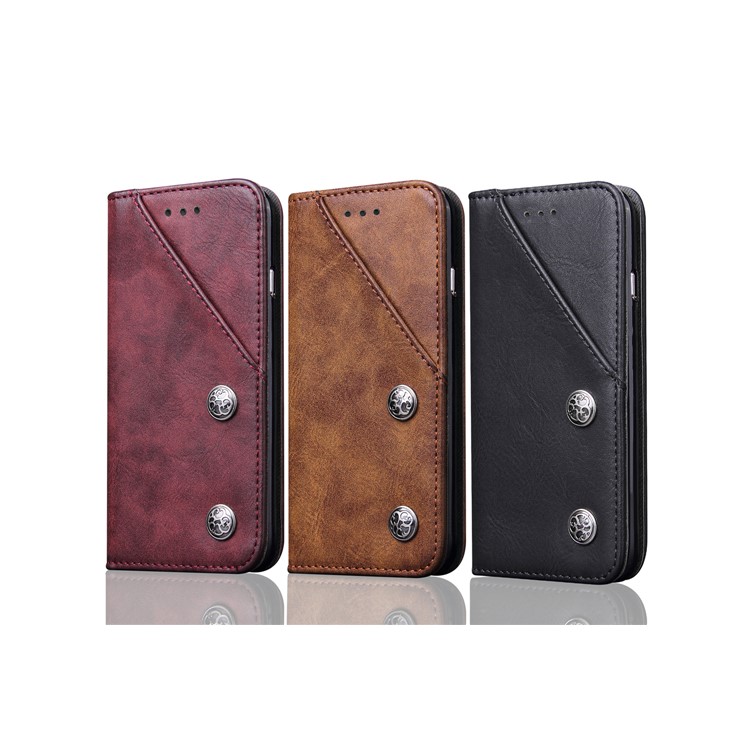 For Samsung Galaxy S8 G950 Bronze Grain Auto-absorbed Leather Mobile Case with Card Slots - Brown-9