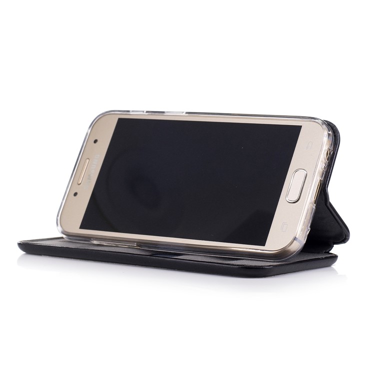 Magnetic Absorbed Sea Shell Style Leather Flip Mobile Case for Samsung Galaxy A3 (2017) - Black-4