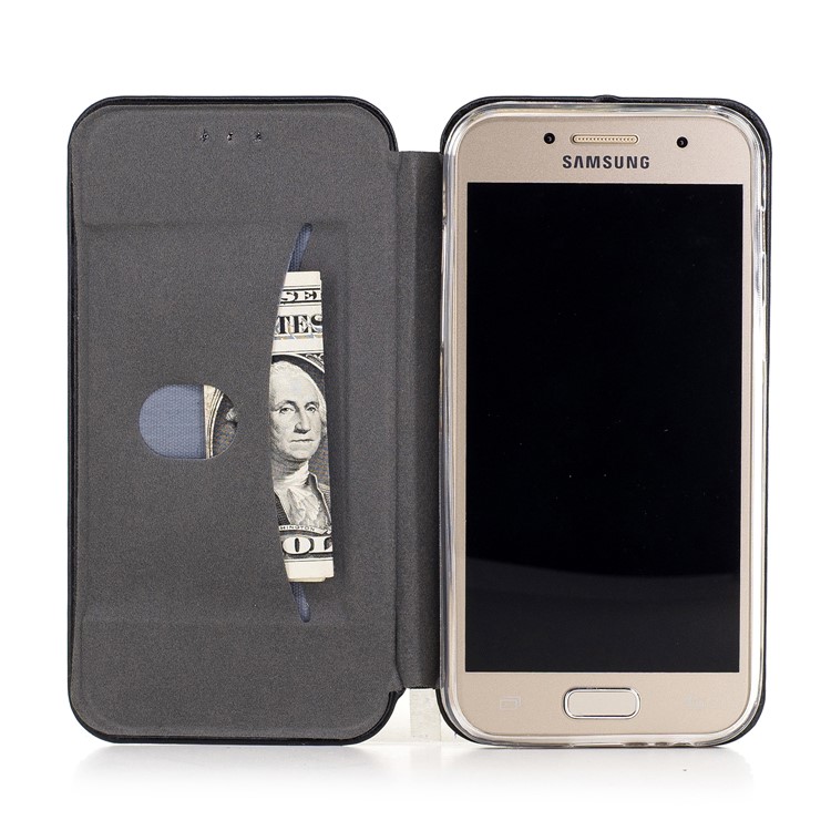 Magnetic Absorbed Sea Shell Style Leather Flip Mobile Case for Samsung Galaxy A3 (2017) - Black-7