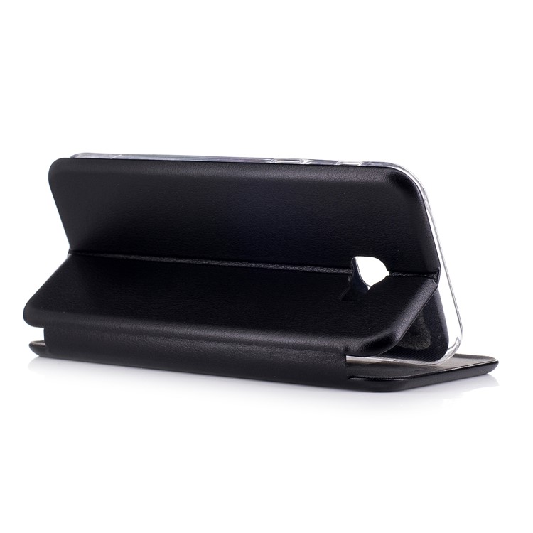 Sea Shell Style Magnetic Absorbed Leather Card Slot Case for Samsung Galaxy A7 (2017) - Black-3