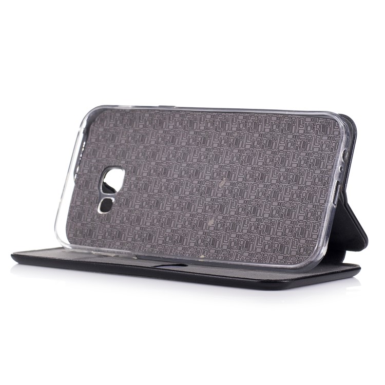 Sea Shell Style Magnetic Absorbed Leather Card Slot Case for Samsung Galaxy A7 (2017) - Black-4