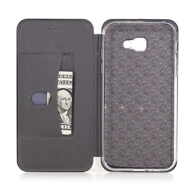 Sea Shell Style Magnetic Absorbed Leather Card Slot Case for Samsung Galaxy A7 (2017) - Black-7